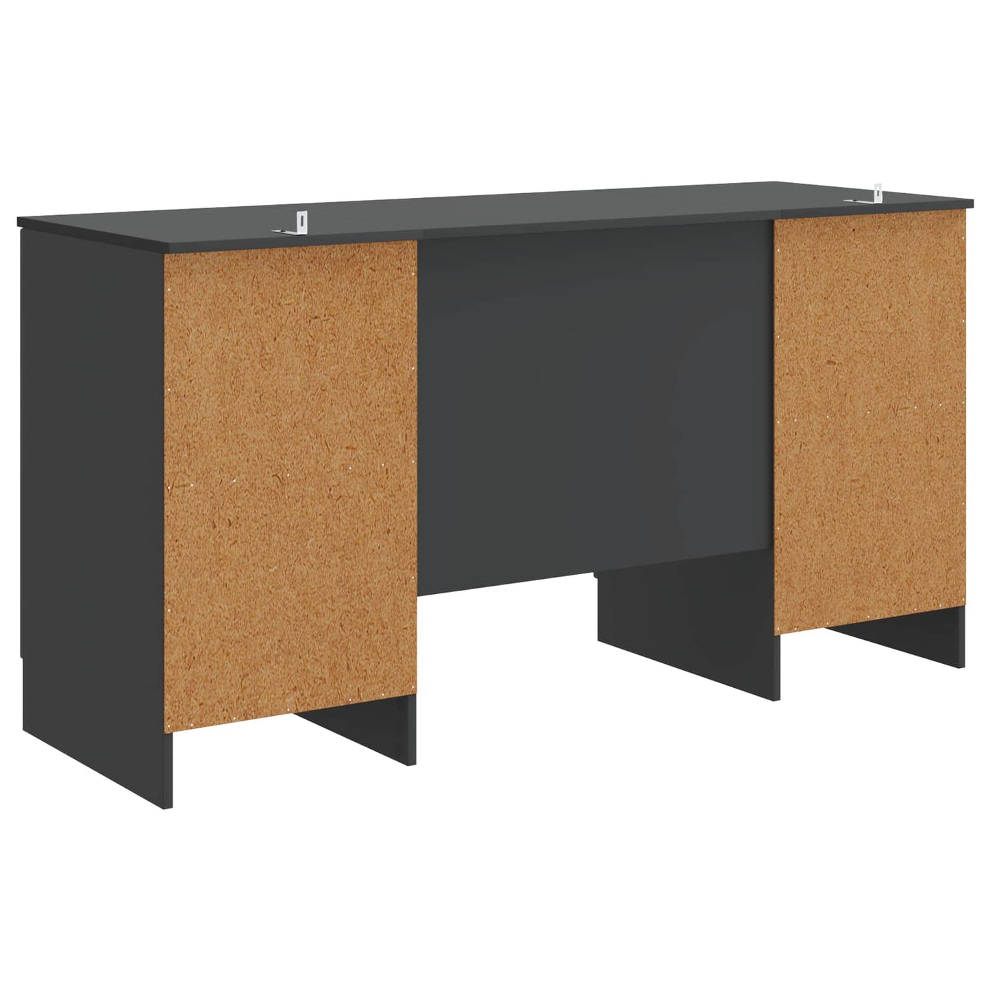 vidaXL Γραφείο με ράφι Μαύρο 142,5 x 50 x 75 εκ. Επεξεργασμένο Ξύλο