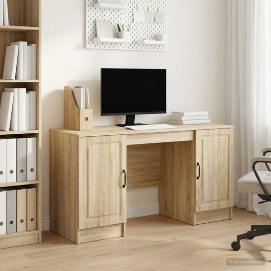 vidaXL Γραφείο Sonoma Δρυς 142,5 x 50 x 75 εκ. Επεξεργασμένο Ξύλο