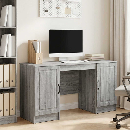 vidaXL Γραφείο Γκρι Sonoma 142,5 x 50 x 75 εκ. Επεξεργασμένο Ξύλο