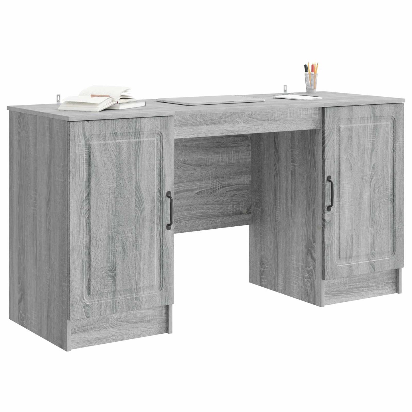 vidaXL Γραφείο Γκρι Sonoma 142,5 x 50 x 75 εκ. Επεξεργασμένο Ξύλο