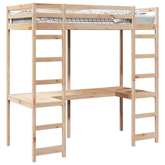 vidaXL Σκελετός κρεβατιού σοφίτας Φυσικό 75 x 190 cm