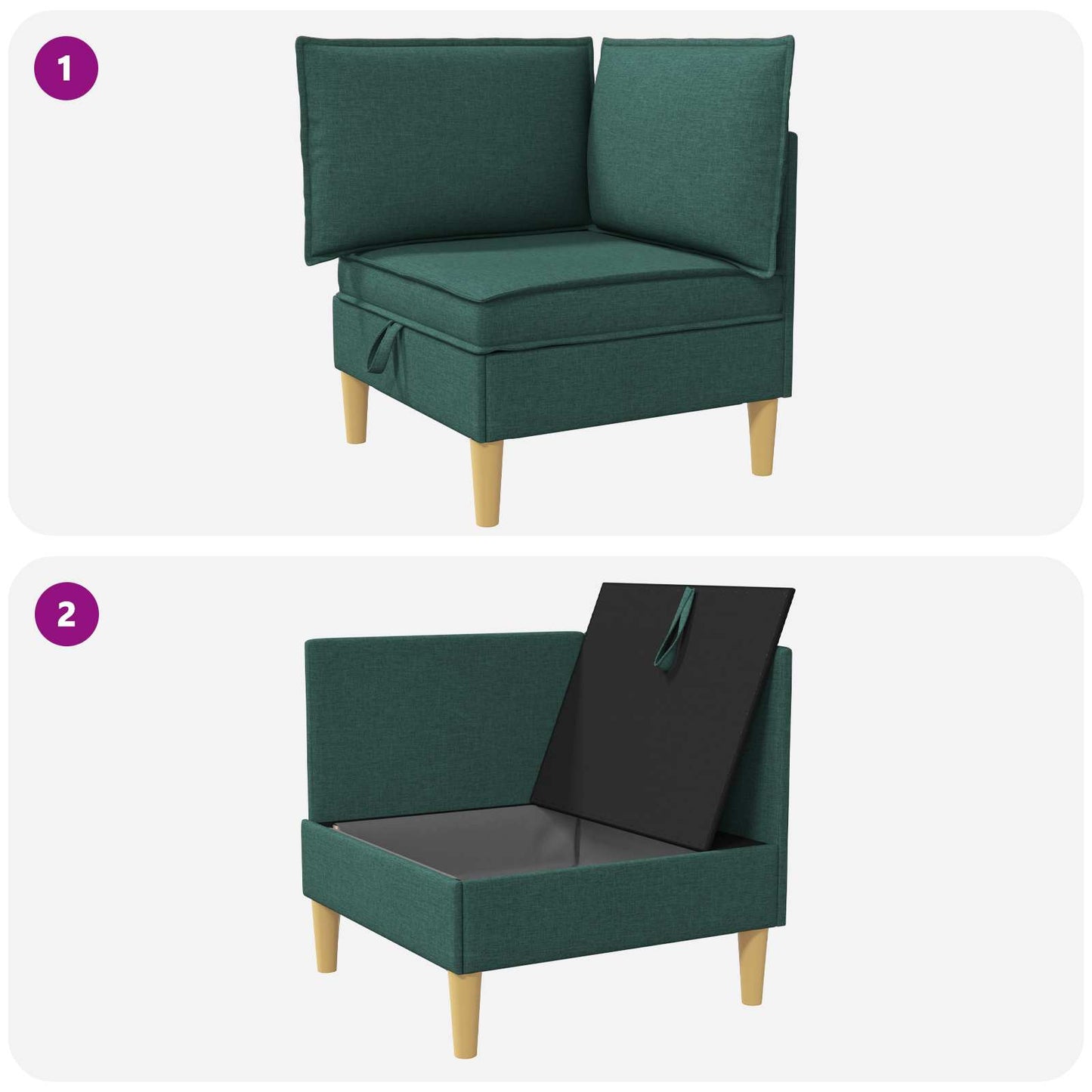 vidaXL Καθιστικό με αποθήκευση Ύφασμα