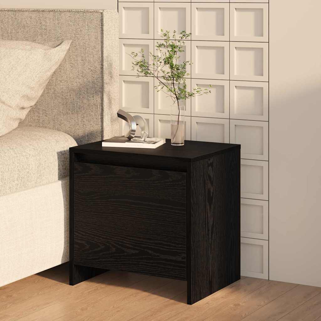 vidaXL Κομοδίνο Μαύρη Οξυά 45 x 34 x 44,5 εκ Επεξεργασμένο ξύλο