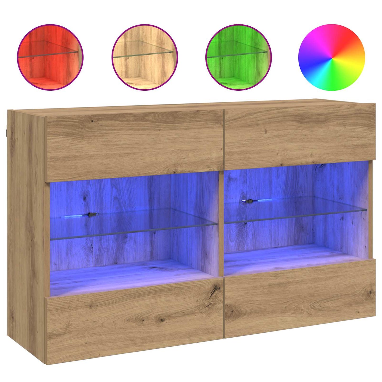 vidaXL Ντουλάπι Τηλεόρασης Τοίχου 98,5 x 30 x 60,5 εκ Artisan Oak