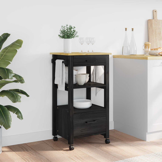 vidaXL Καρότσι Κουζίνας MONZA Μαύρο 48 x 40 x 88,5 εκ.