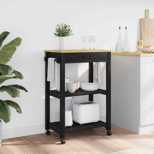 vidaXL Καρότσι Κουζίνας MONZA Μαύρο 60 x 40 x 88,5 εκ