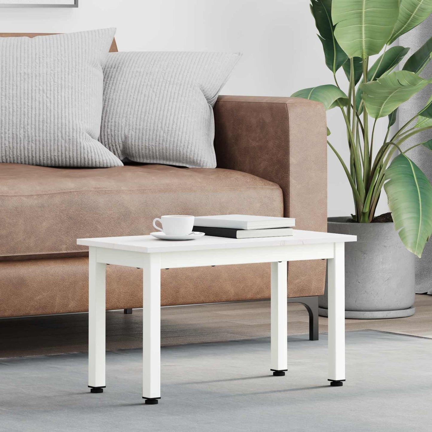 vidaXL Τραπεζάκι σαλονιού Λευκό 60 x 30 x 36 cm Στερεά ξυλεία πεύκου