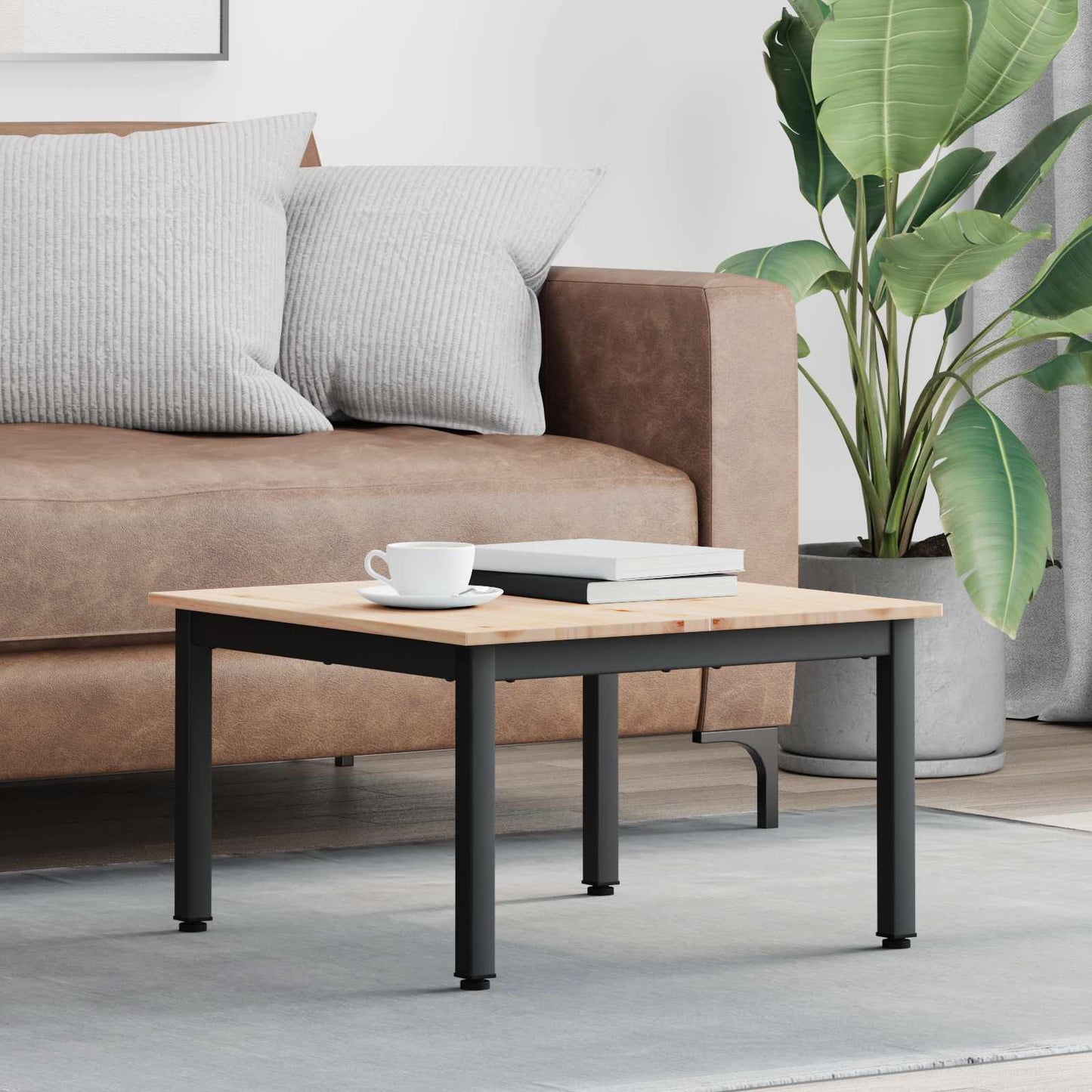 vidaXL Τραπεζάκι σαλονιού Φυσικό 60 x 60 x 36 cm Στερεά ξυλεία πεύκου