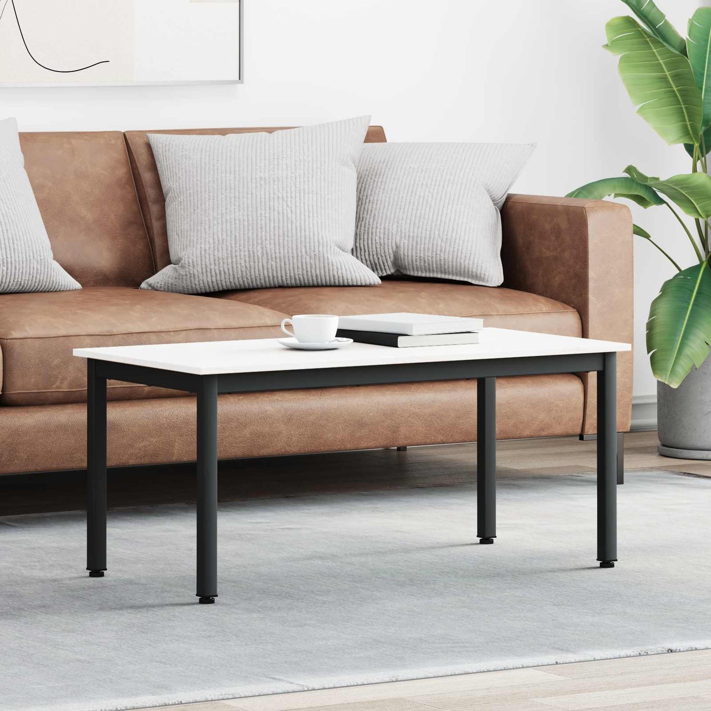 vidaXL Τραπεζάκι σαλονιού Λευκό 100 x 50 x 45 cm Στερεά ξυλεία πεύκου