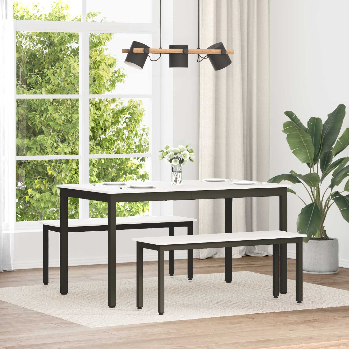 vidaXL παγκάκι Λευκό 110 x 35 x 45 cm Στερεά ξυλεία πεύκου