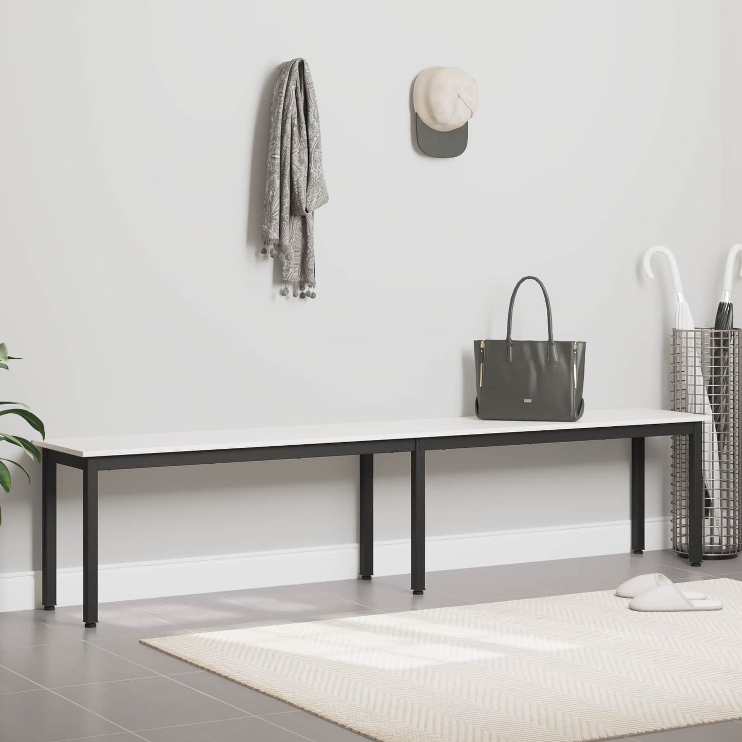 vidaXL παγκάκι Λευκό 200 x 35 x 45 εκ Στερεά ξυλεία πεύκου
