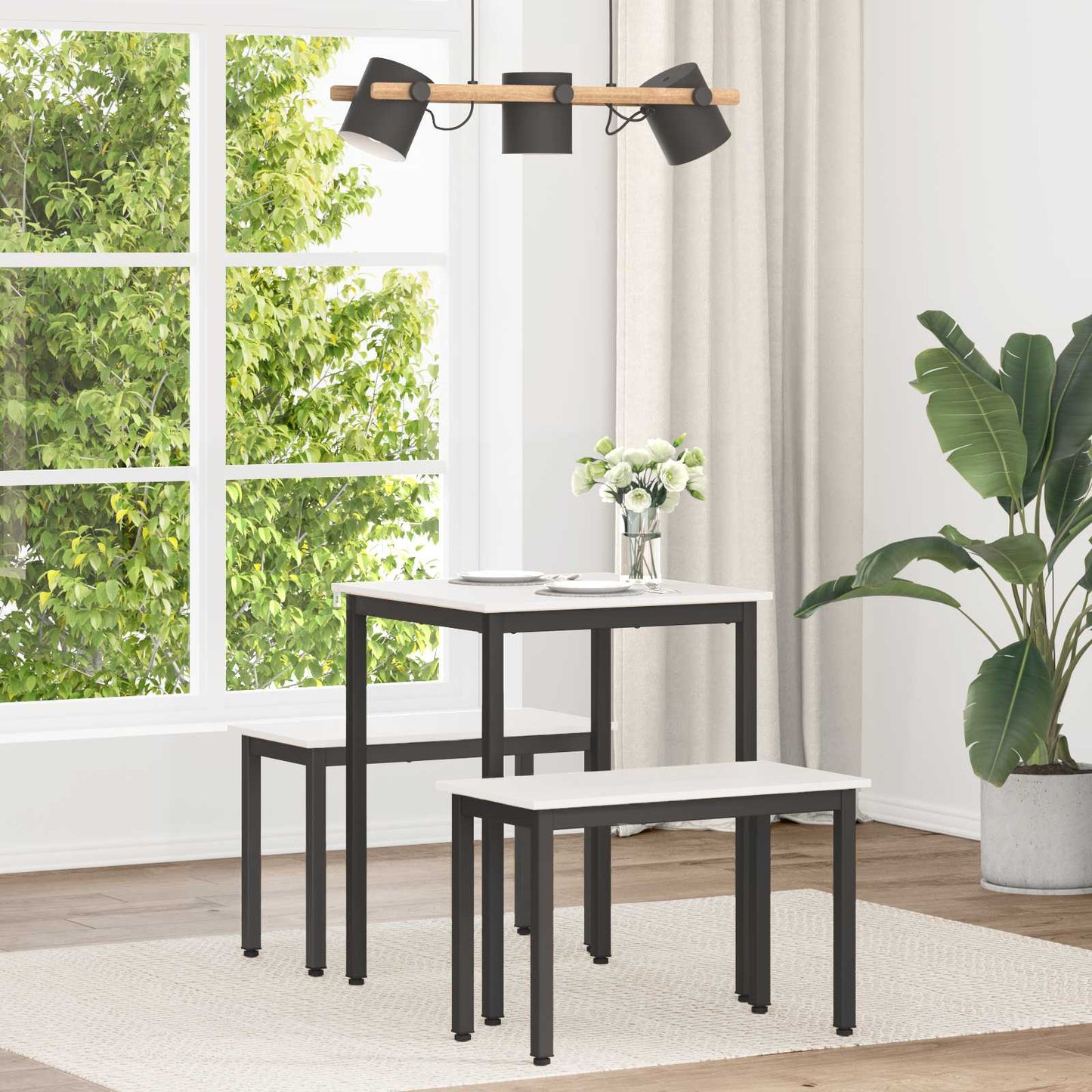 vidaXL Τραπεζαρία Λευκό 60 x 60 x 75 cm Στερεά ξυλεία πεύκου