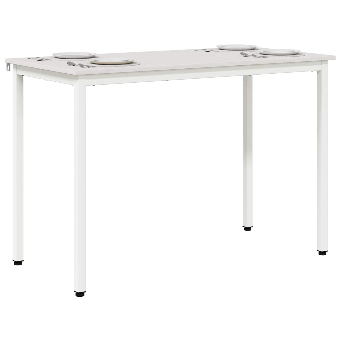 vidaXL Τραπεζαρία Λευκό 110 x 55 x 75 cm Στερεά ξυλεία πεύκου