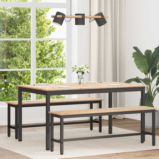 vidaXL Τραπεζαρία Φυσικό 150 x 90 x 75 cm Στερεά ξυλεία πεύκου