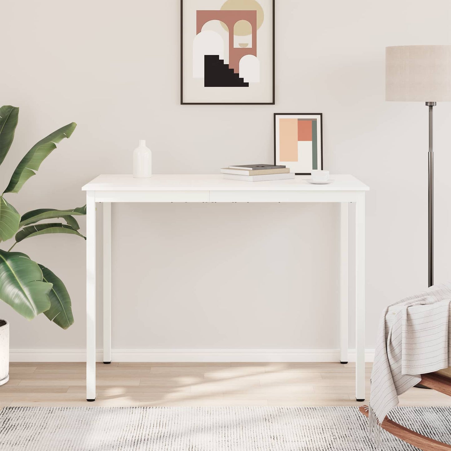 vidaXL Τραπέζι μπαρ Λευκό 110 x 55 x 105 εκ. Στερεά ξυλεία πεύκου