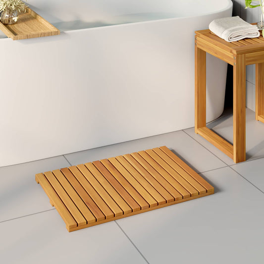 vidaXL Πατάκι μπάνιου Μονόχρωμο Καφέ 60 x 40 cm Στερεό Ξύλο Ακακίας