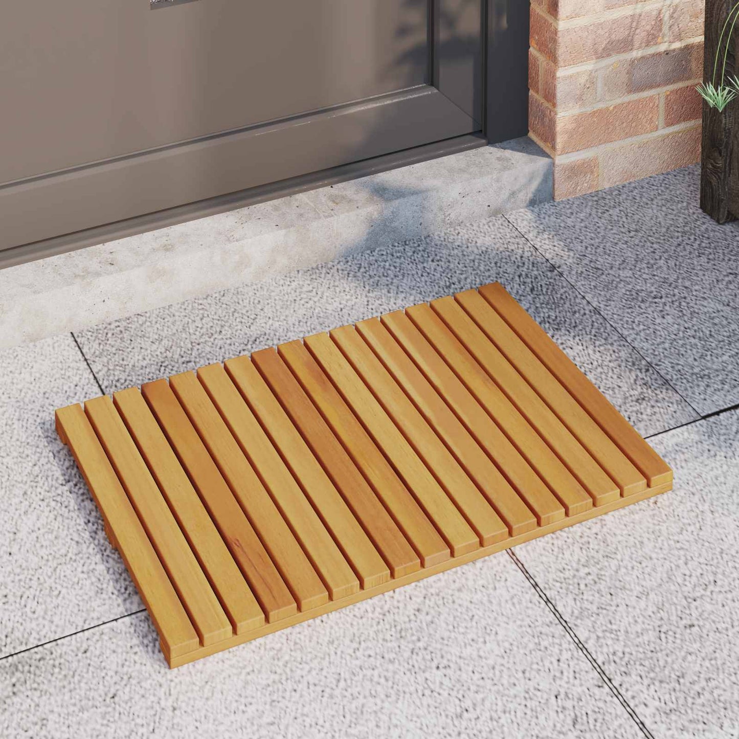 vidaXL Πατάκι μπάνιου Μονόχρωμο Καφέ 60 x 40 cm Στερεό Ξύλο Ακακίας