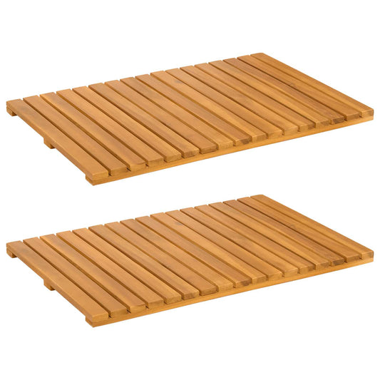 vidaXL Πατάκι μπάνιου Μονόχρωμο Καφέ 60 x 40 cm Στερεό Ξύλο Ακακίας