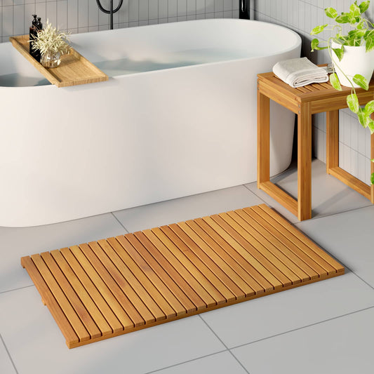 vidaXL Πατάκι μπάνιου Μονόχρωμο Καφέ 100 x 55 cm Στερεό Ξύλο Ακακίας