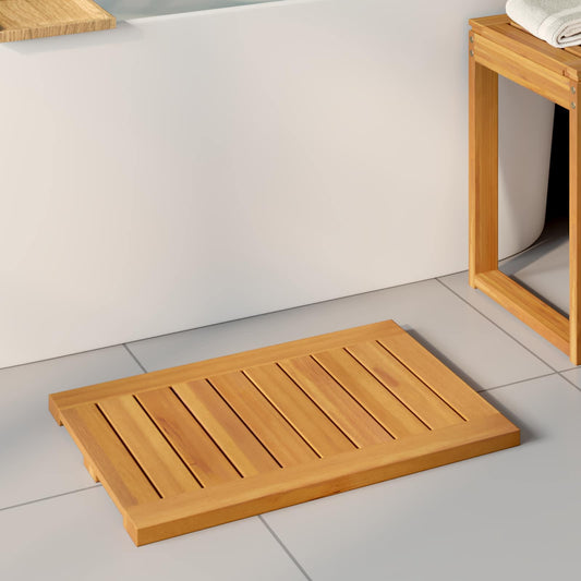 vidaXL Πατάκι μπάνιου Μονόχρωμο Καφέ 60 x 40 cm Στερεό Ξύλο Ακακίας