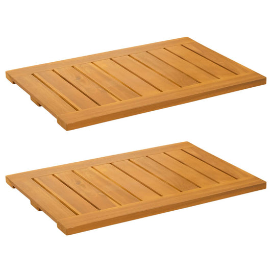 vidaXL Πατάκι μπάνιου Μονόχρωμο Καφέ 60 x 40 cm Στερεό Ξύλο Ακακίας
