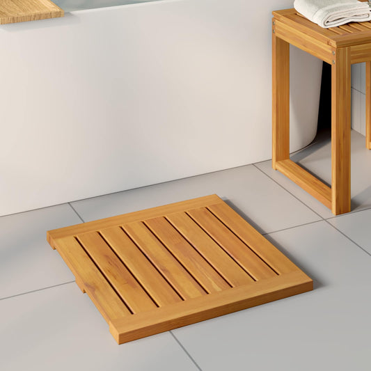 vidaXL Πατάκι μπάνιου Μονόχρωμο Καφέ 50 x 50 cm Στερεό Ξύλο Ακακίας
