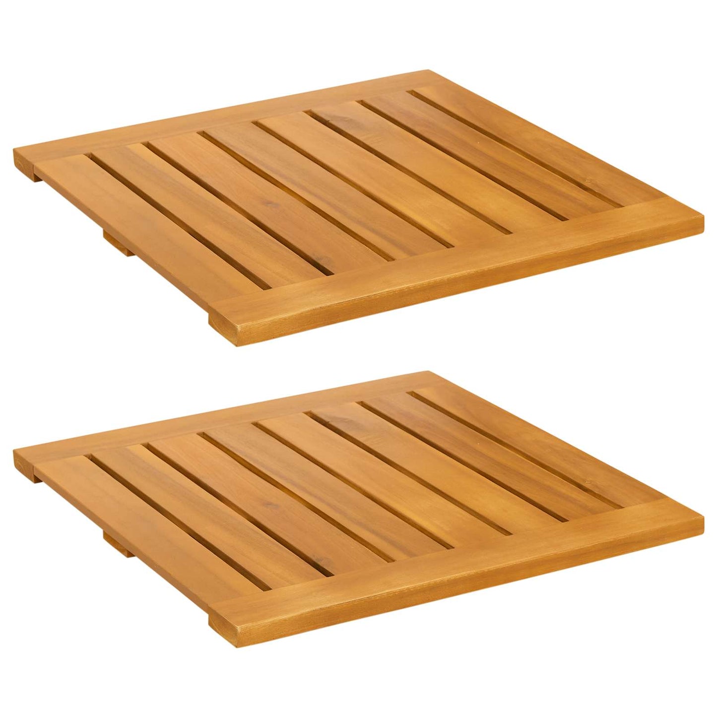 vidaXL Πατάκι μπάνιου Μονόχρωμο Καφέ 50 x 50 cm Στερεό Ξύλο Ακακίας