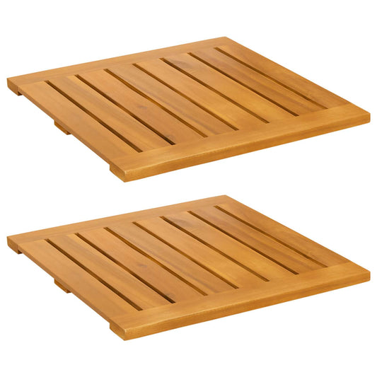 vidaXL Πατάκι μπάνιου Μονόχρωμο Καφέ 50 x 50 cm Στερεό Ξύλο Ακακίας