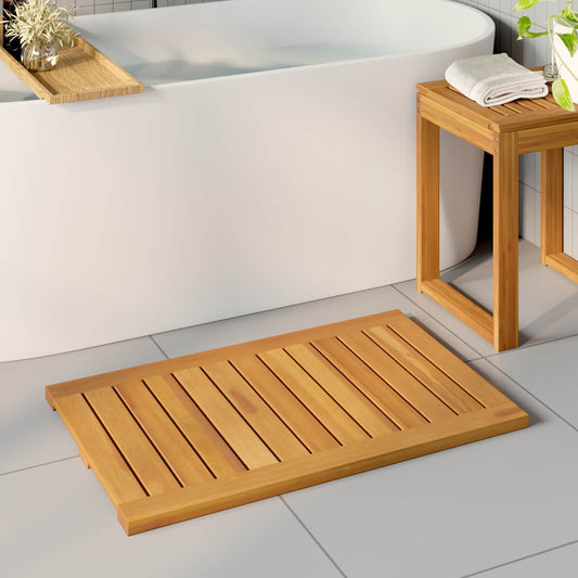 vidaXL Πατάκι μπάνιου Φυσικό 80 x 50 cm Στερεό Ξύλο Ακακίας