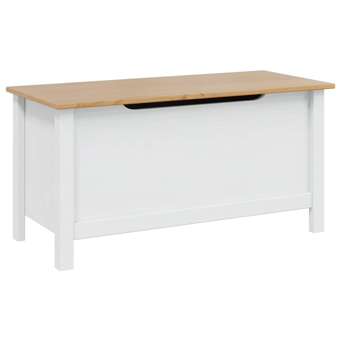 vidaXL Κουτί αποθήκευσης Λευκό και καστανό μέλι 90 x 40 x 45 cm