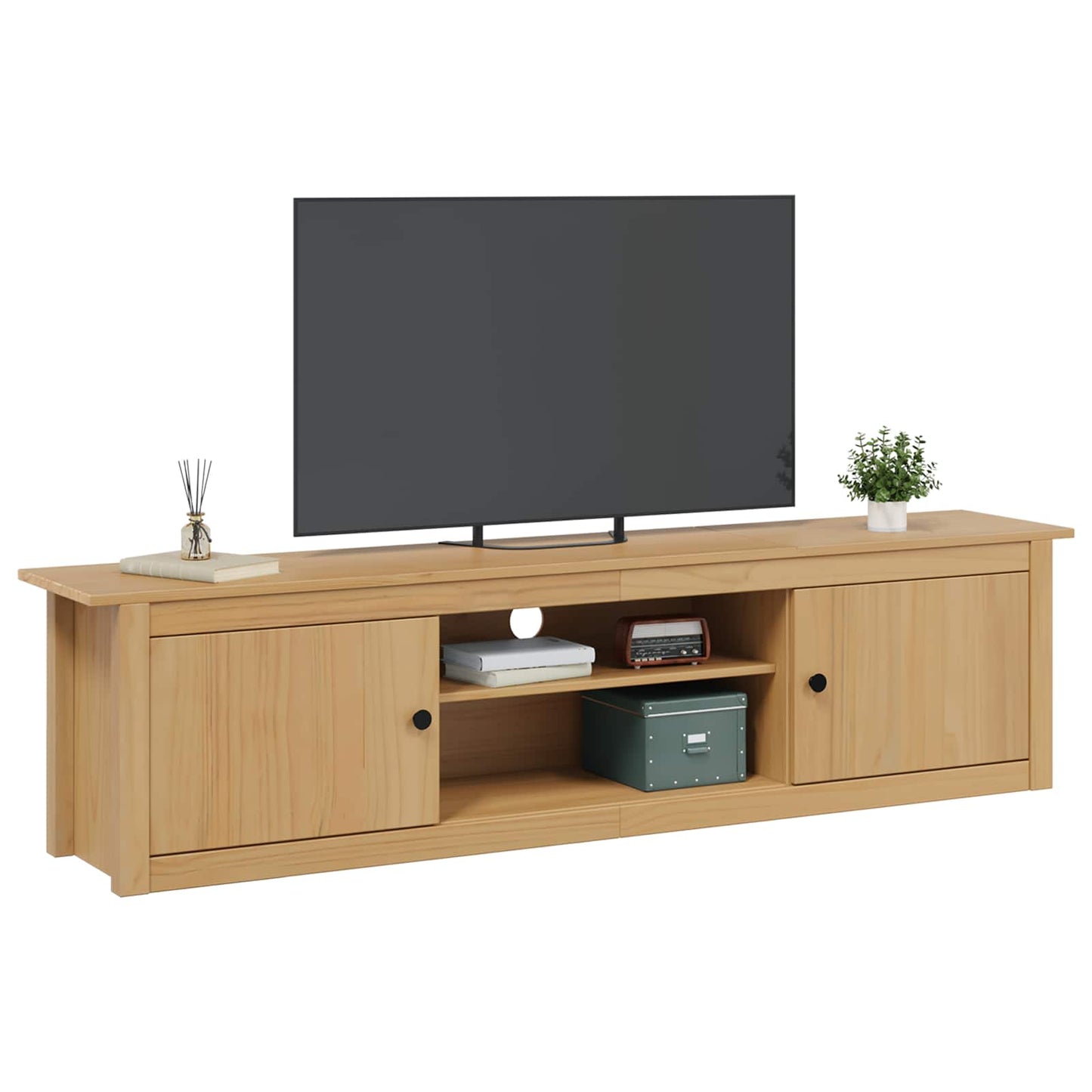 vidaXL Ράφι τηλεόρασης HILL Μέλι Καφέ 158 x 40 x 39.5 εκ. Στερεό πεύκο
