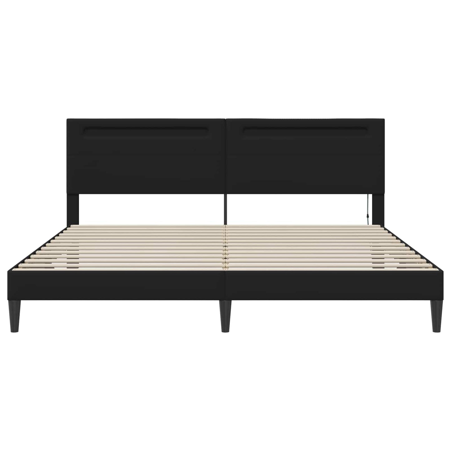 vidaXL Σκελετός Κρεβατιού Μαύρο 180 x 200 cm Τεχνητό Δέρμα