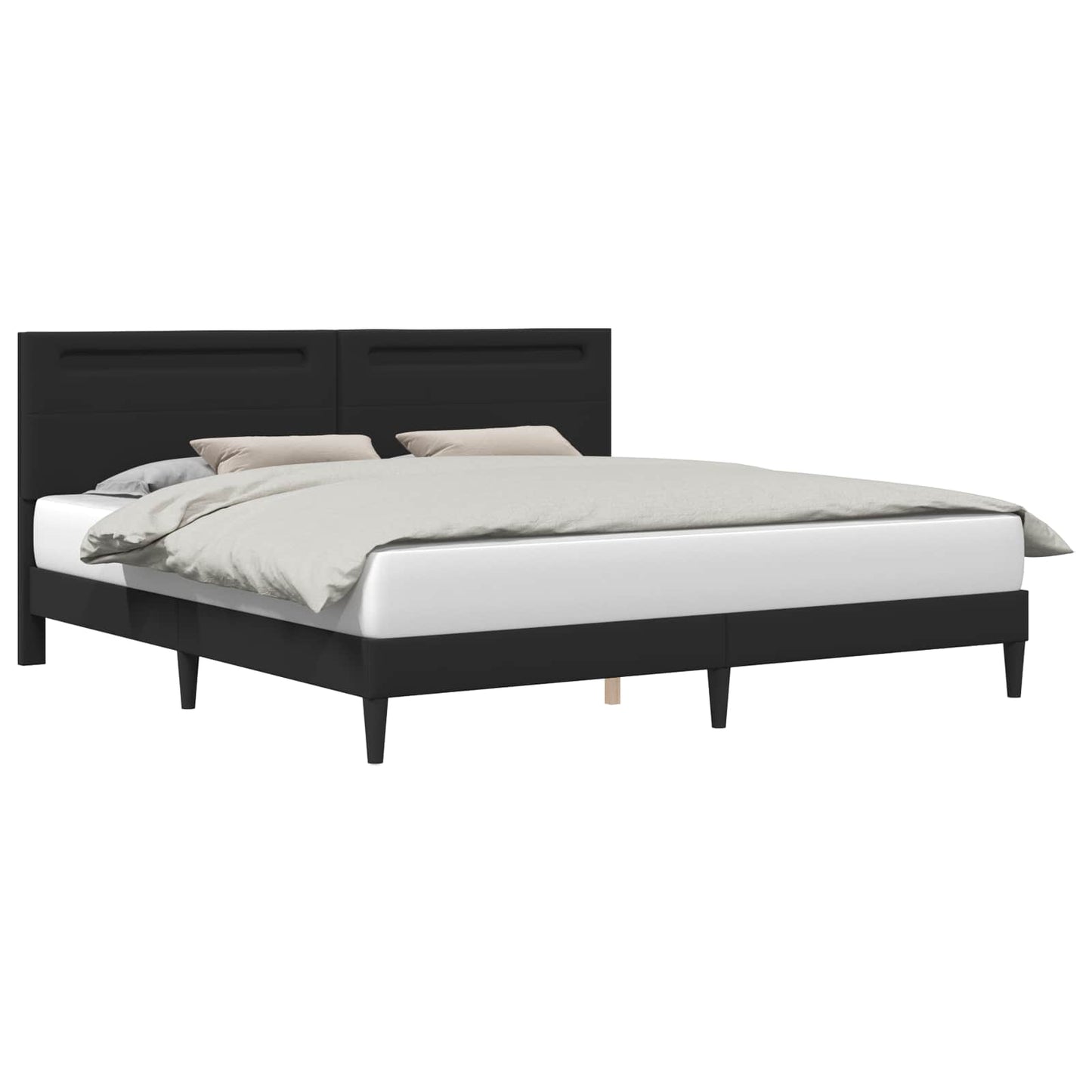 vidaXL Σκελετός Κρεβατιού Μαύρο 180 x 200 cm Τεχνητό Δέρμα