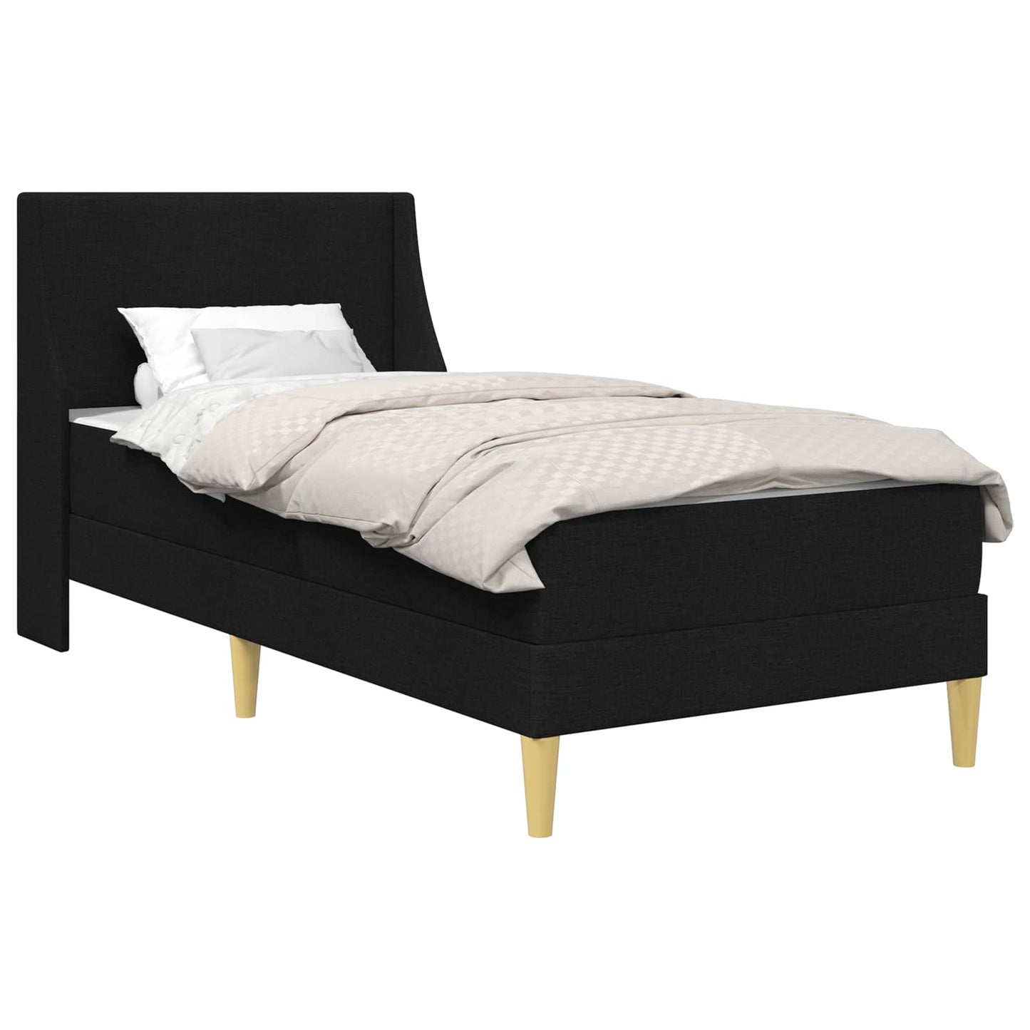 vidaXL Σκελετός κρεβατιού με στρώμα Μαύρο 90 x 190 cm Πολυεστέρας