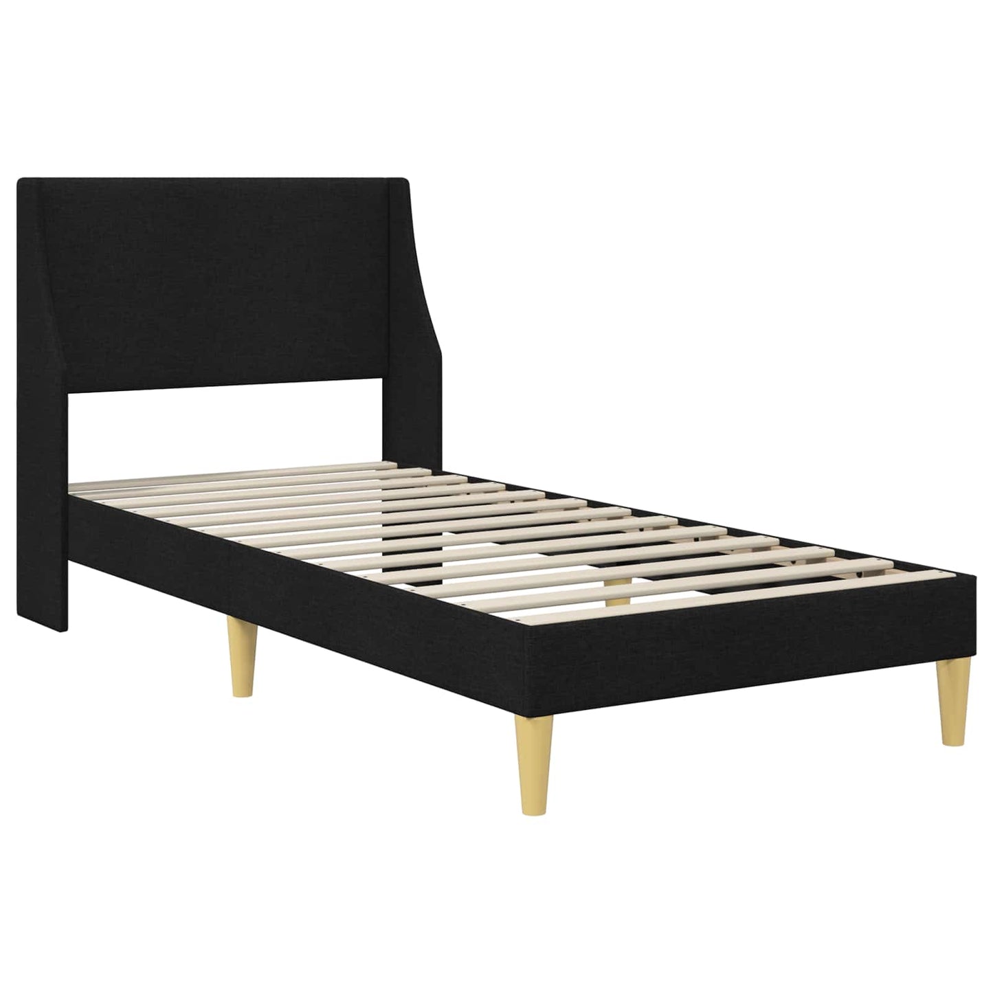 vidaXL Σκελετός κρεβατιού με στρώμα Μαύρο 90 x 190 cm Πολυεστέρας