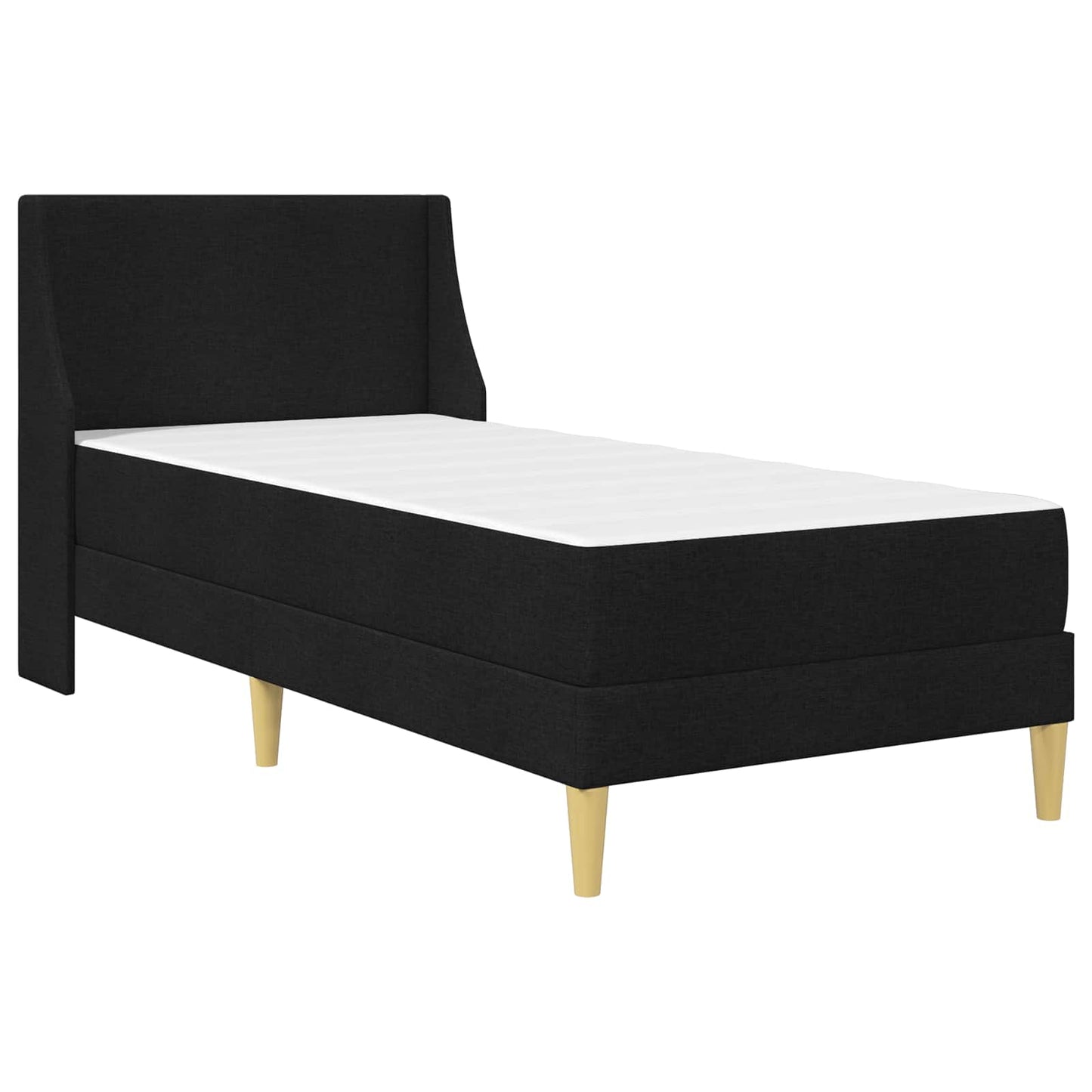 vidaXL Σκελετός κρεβατιού με στρώμα Μαύρο 90 x 200 cm Πολυεστέρας