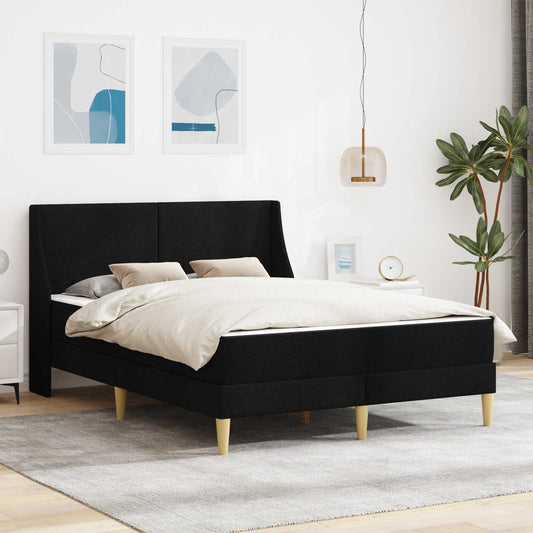 vidaXL Σκελετός κρεβατιού με στρώμα Μαύρο 120 x 190 cm Πολυεστέρας