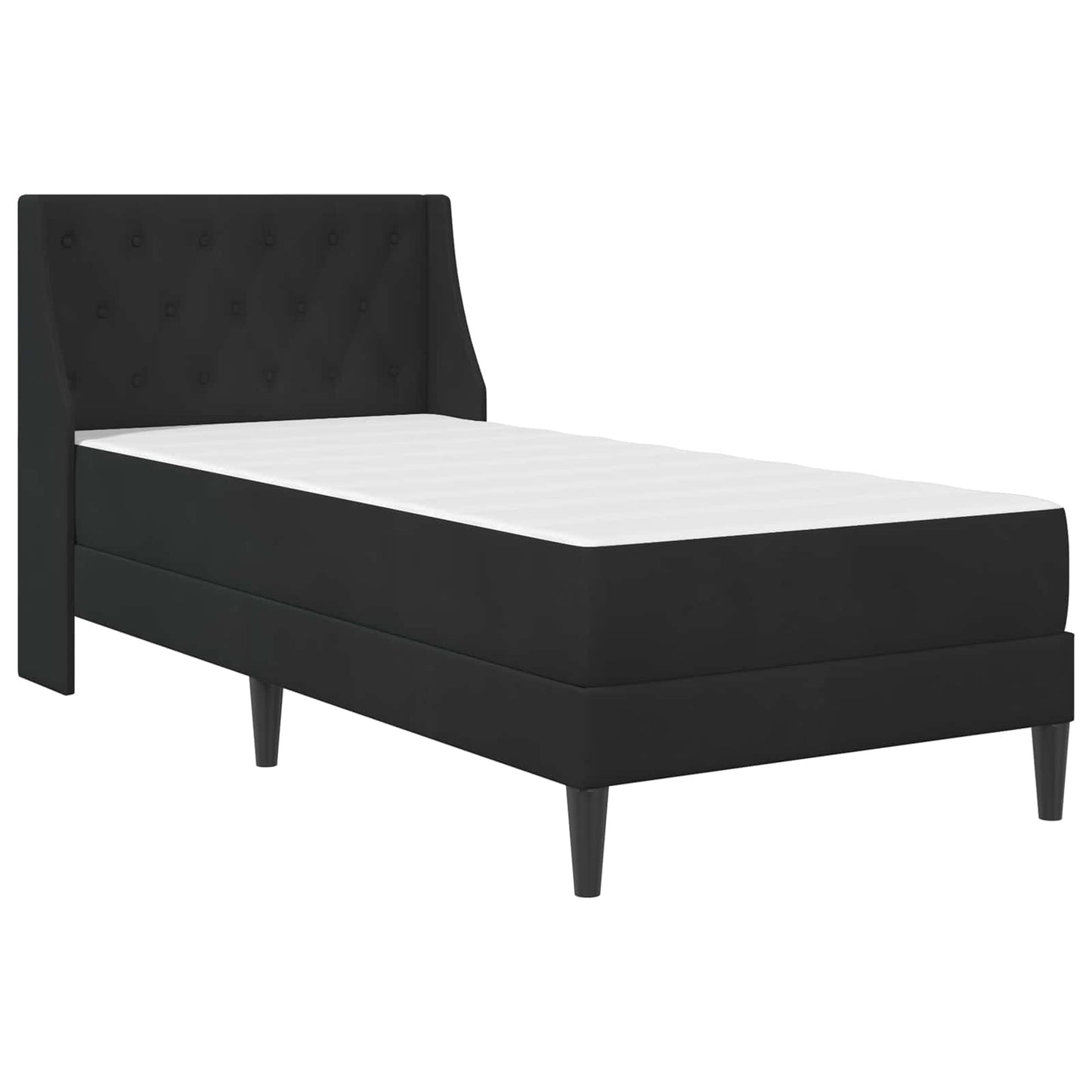 vidaXL Σκελετός κρεβατιού με στρώμα Μαύρο 80 x 200 cm Βελούδο