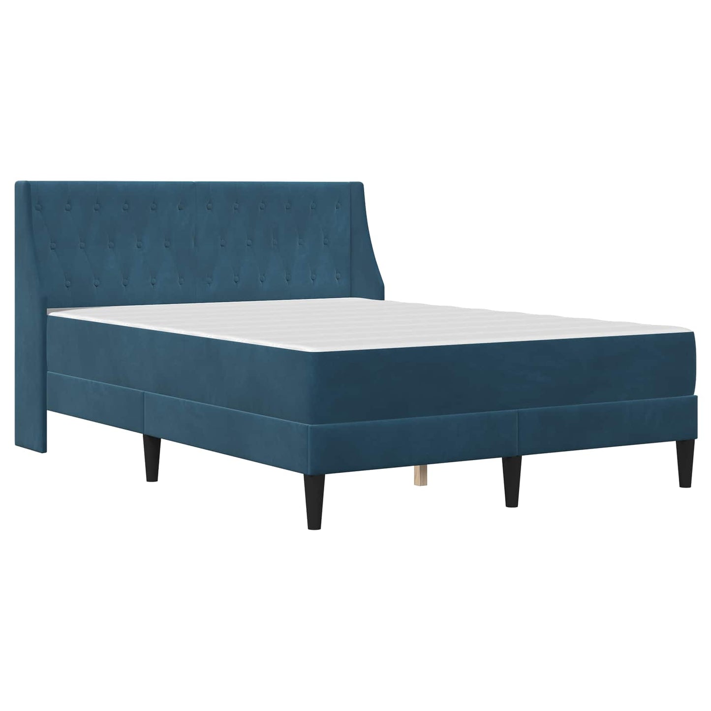 vidaXL Σκελετός κρεβατιού με στρώμα Μπλε 120 x 190 cm Βελούδο