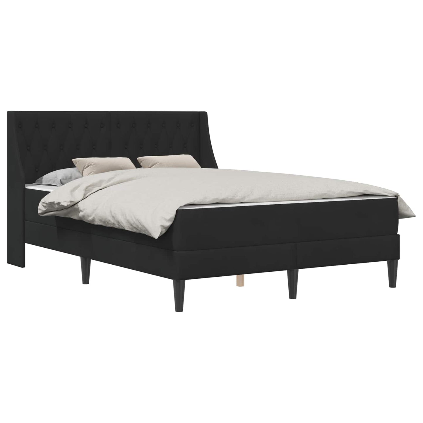 vidaXL Σκελετός κρεβατιού με στρώμα Μαύρο 140 x 200 cm Βελούδο
