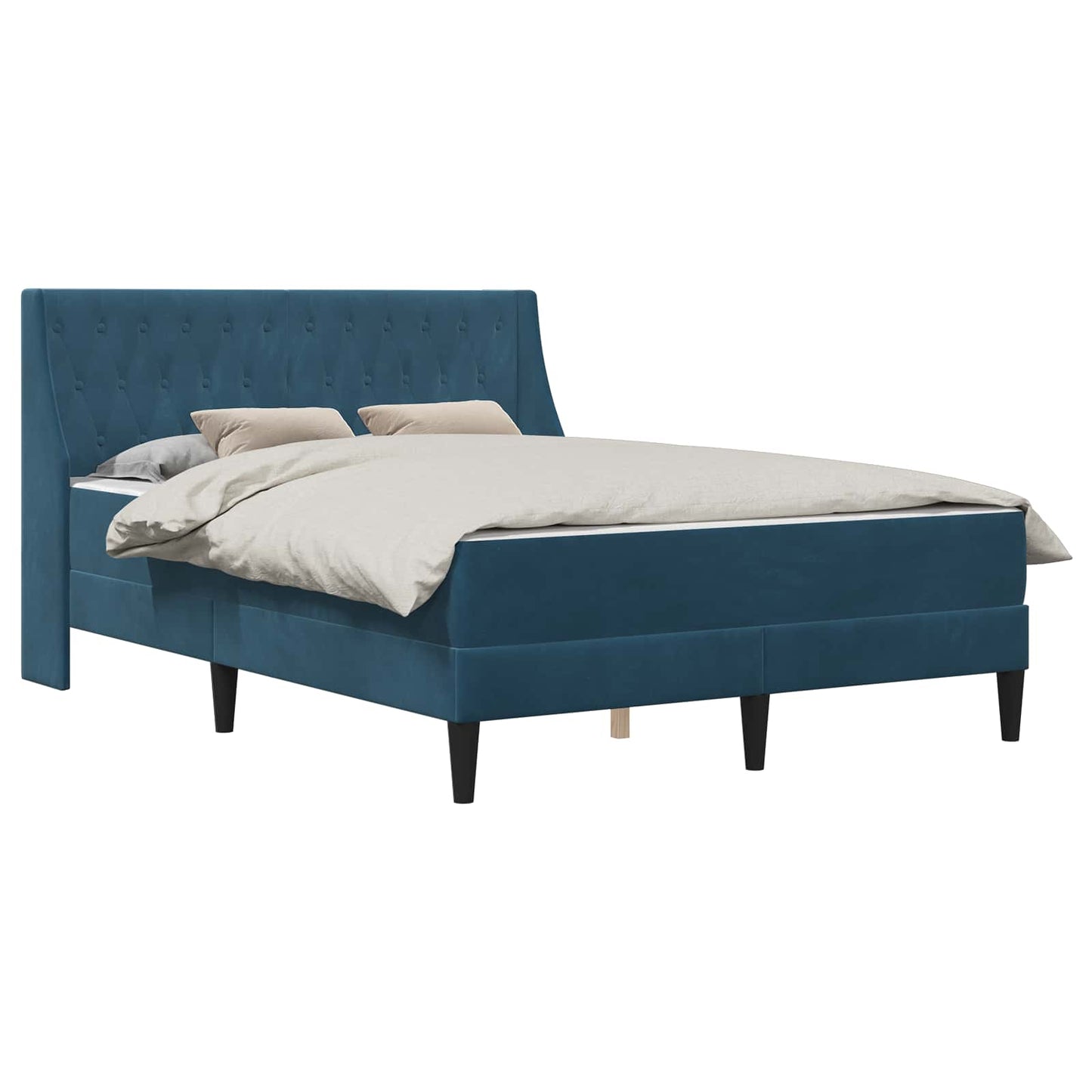 vidaXL Σκελετός κρεβατιού με στρώμα Μπλε 160 x 200 cm Βελούδο