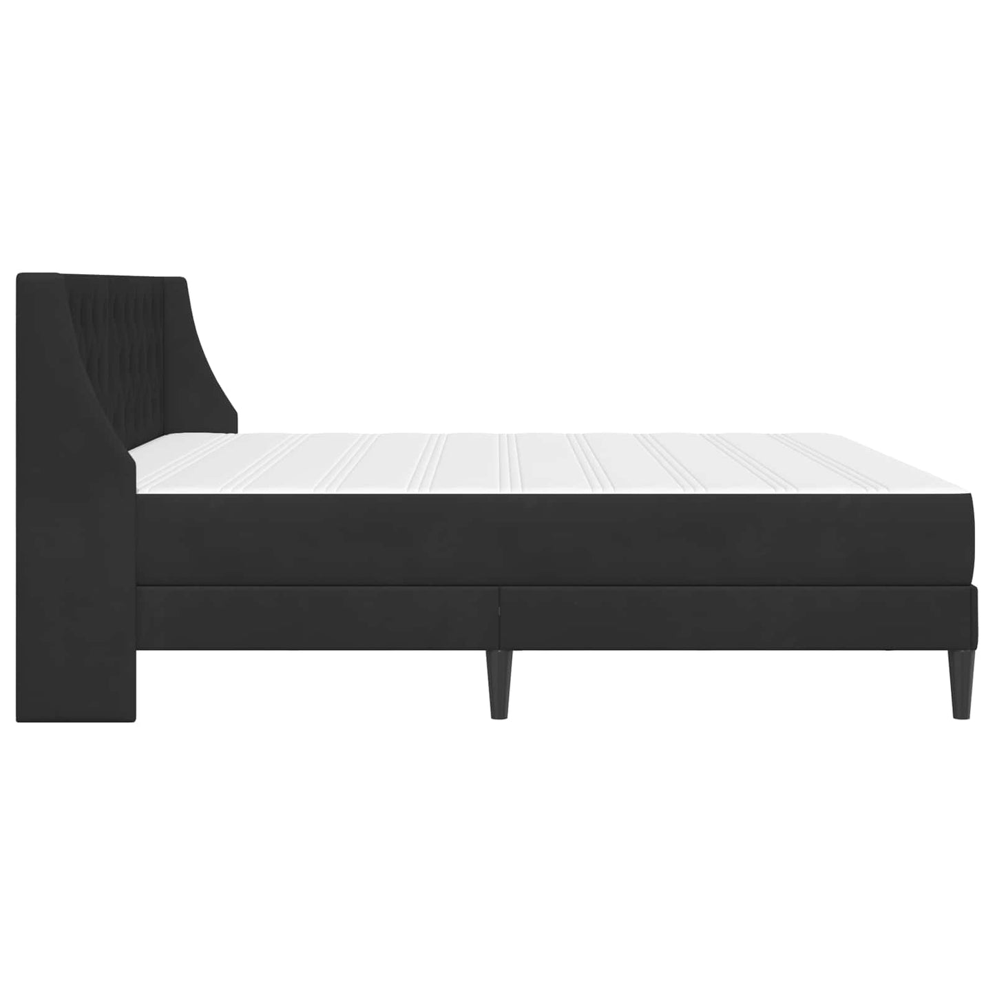 vidaXL Σκελετός κρεβατιού με στρώμα Μαύρο 200 x 200 cm Βελούδο