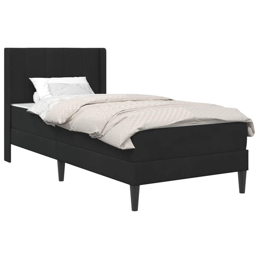 vidaXL Σκελετός κρεβατιού με στρώμα Μαύρο 90 x 200 cm Βελούδο