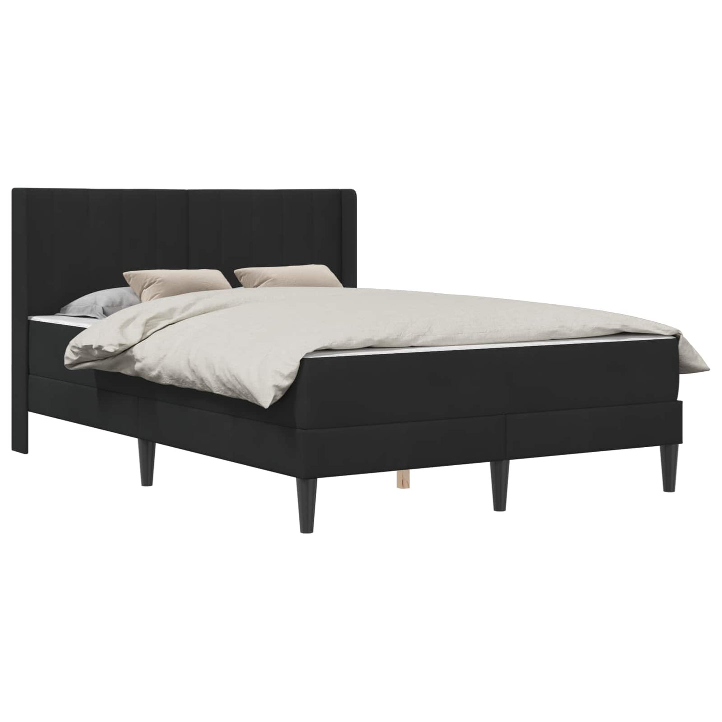 vidaXL Σκελετός κρεβατιού με στρώμα Μαύρο 140 x 190 cm Βελούδο