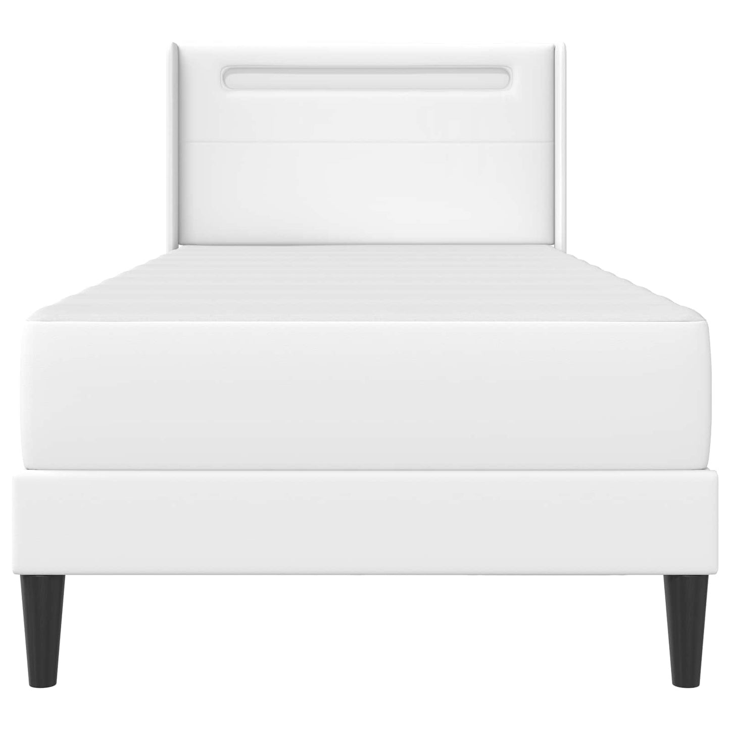 vidaXL Σκελετός κρεβατιού με στρώμα Λευκό 90 x 190 cm Τεχνητό Δέρμα