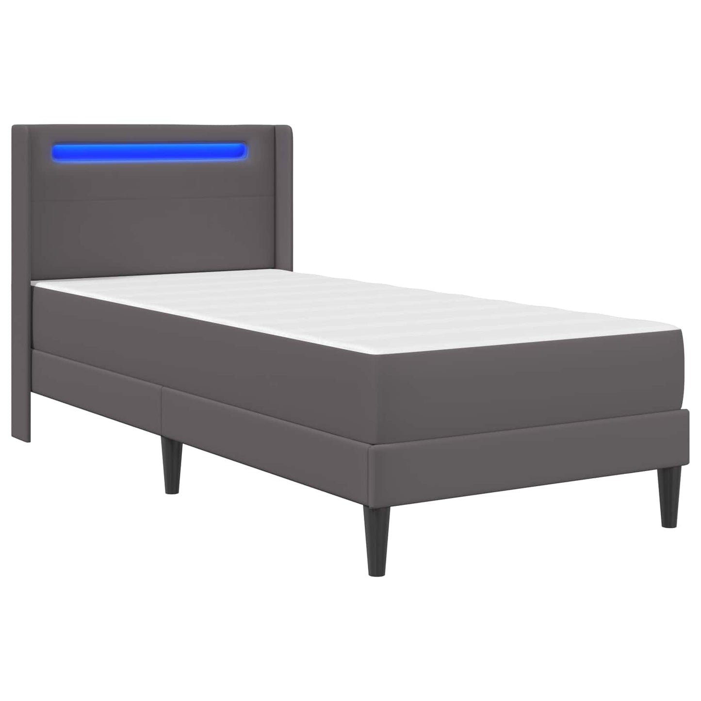 vidaXL Σκελετός κρεβατιού με στρώμα Γκρι 100 x 200 cm Τεχνητό Δέρμα