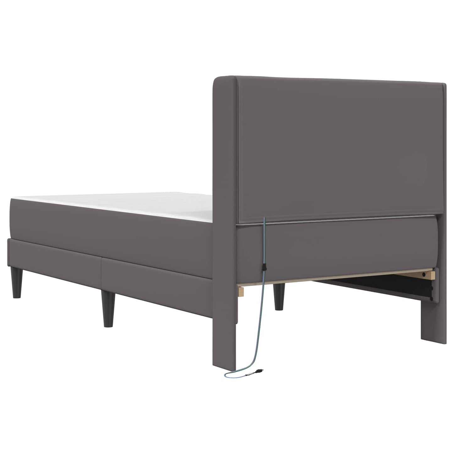 vidaXL Σκελετός κρεβατιού με στρώμα Γκρι 100 x 200 cm Τεχνητό Δέρμα