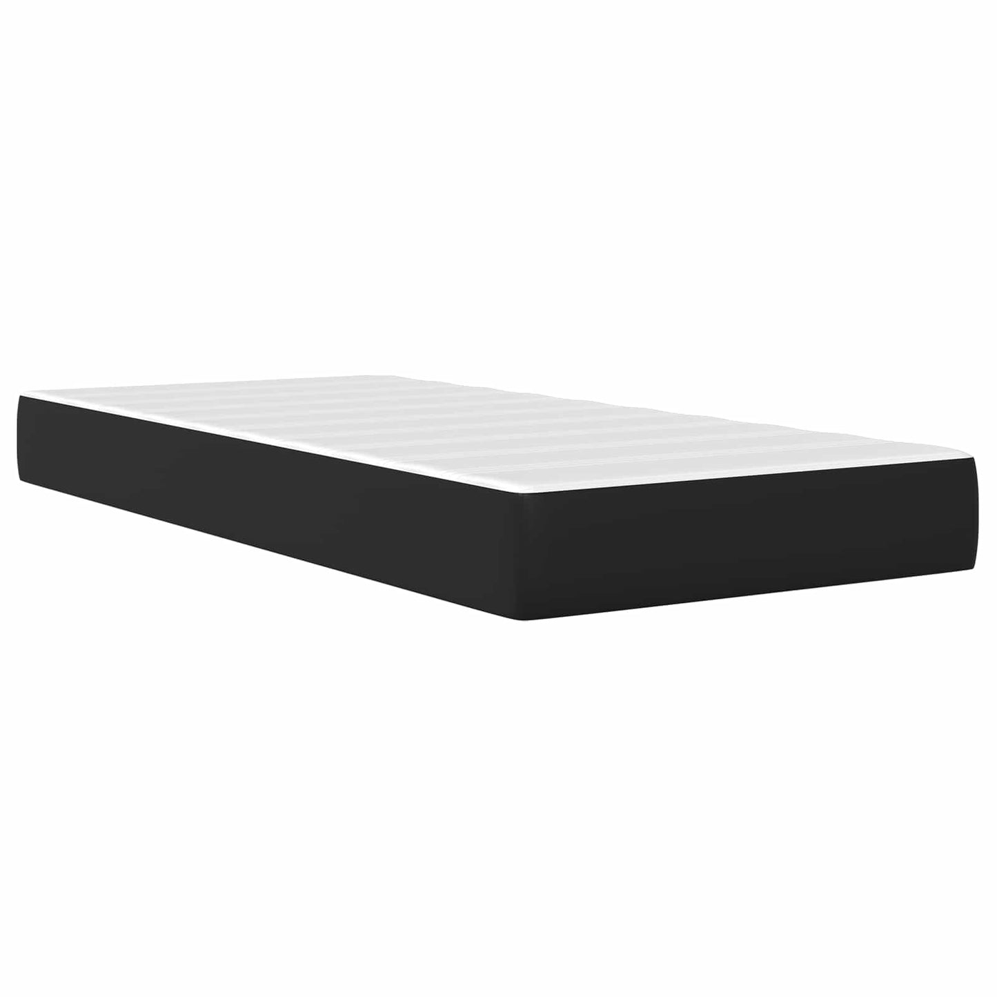 vidaXL Σκελετός κρεβατιού με στρώμα Μαύρο 100 x 200 cm Τεχνητό Δέρμα