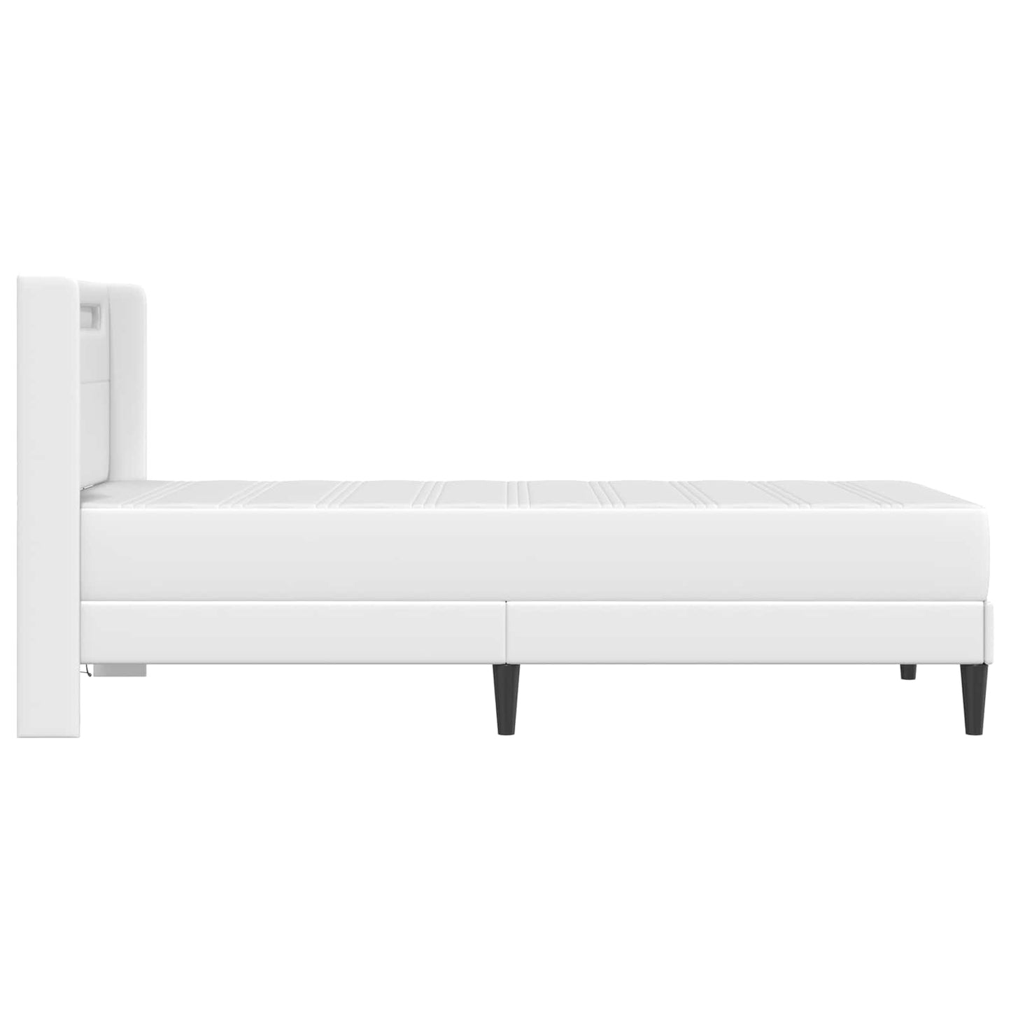 vidaXL Σκελετός κρεβατιού με στρώμα Λευκό 100 x 200 cm Τεχνητό Δέρμα