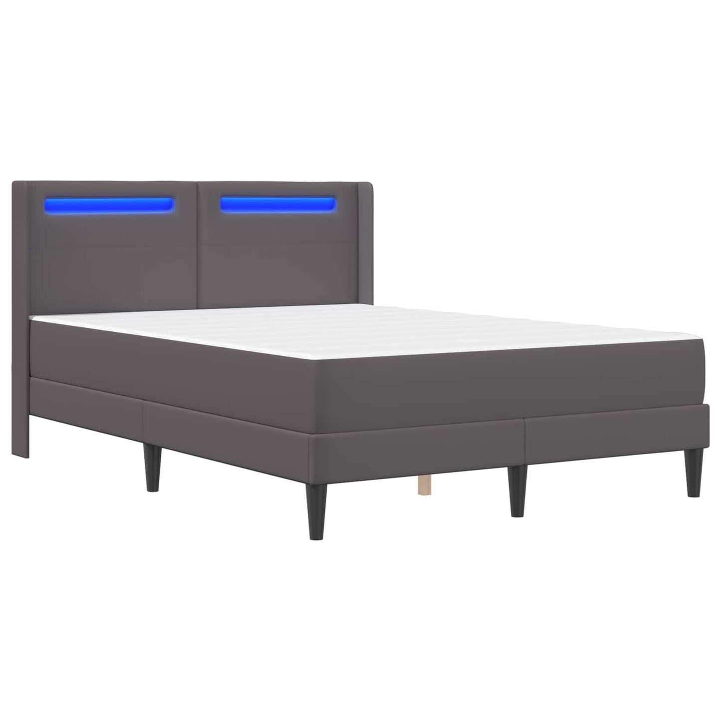 vidaXL Σκελετός κρεβατιού με στρώμα Γκρι 120 x 190 cm Τεχνητό Δέρμα
